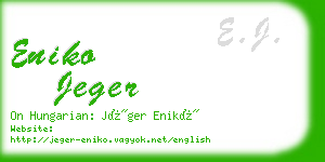 eniko jeger business card